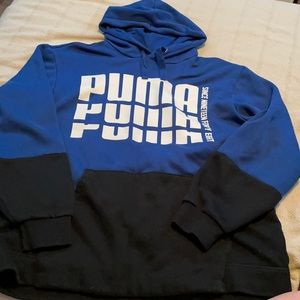 Blue and black large puma hoodie